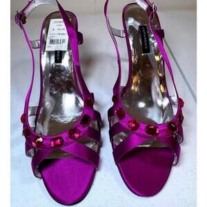 Caparros Purple Satin Heels with Gems